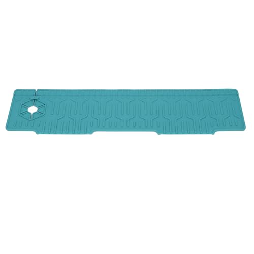 Verstellbares Loch Silikon Wasserhahngriff Griff Tropffänger Tablett Doppelseitig Sink Guard Matte Multifunktionaler Schwammhalter für Küchenbad RV mit Anpassbarem Passform DishdryingMat (GREEN) von SEAFRONT