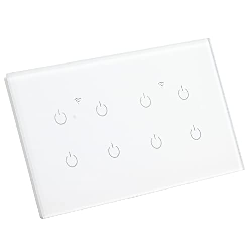 Wifi Lichtschalter Smart Switch Wifi Smart Touch Schalter 8 Gang Touch Wandschalter Glasscheibe IP44 Drahtlose Fernbedienung Schalter EU Standard AC110‑240V Wifi Lichtschalter Smart Switch Wifi Smart Touch Schalter 8 Gang Touch Wandschalter Glasscheibe IP44 Drahtlose Fernbedienung Schalter EU Standard AC110‑240V von SEAFRONT