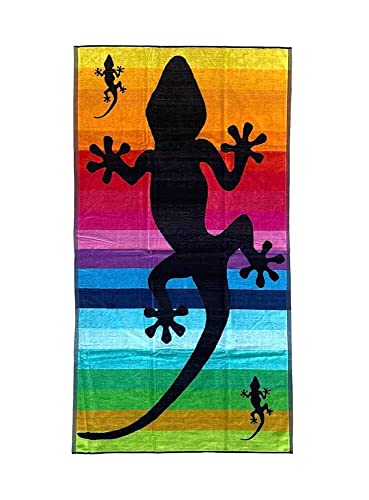 Strandtuch Geko Streifen 90 x 165 cm, Frotteetuch 100 % Baumwolle Strandtuch (MultyColor) von SEAMAR