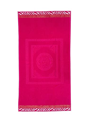 Strandtuch Pompeji Blau Griechisch Gold Frottee 100% Baumwolle Handtuch 90 x 160 cm Beach Towel (Fuchsie) von SEAMAR