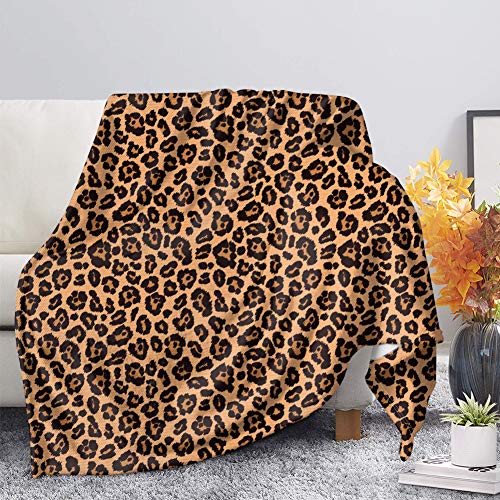SEANATIVE Fleecedecke mit Leopardenmuster, leicht, Ganzjahreszeiten-Flanelldecke, ultraweich, für Kinder, Kleinkinder, Jugendliche und Erwachsene von SEANATIVE