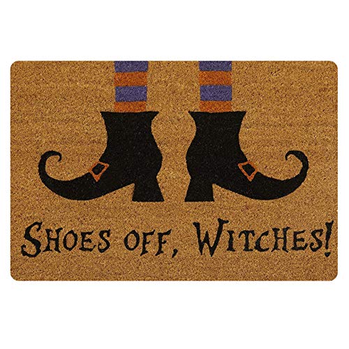SEANATIVE Happy Halloween Home Dekorative Vorderfußmatten Schuhe Off, Hexen-Muster High Heels Design Gummi Bodenteppiche rutschfeste Teppiche von SEANATIVE