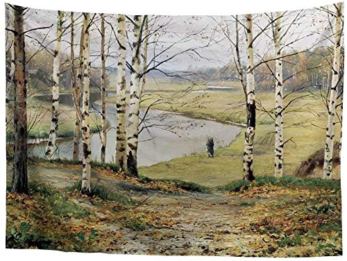 SEANATIVE Isaac Levitan Russische Landschaft Kunst Friedliche Pappel Wald Klassisches Ölgemälde Künstler Home Dekorative Wandbehang M von SEANATIVE