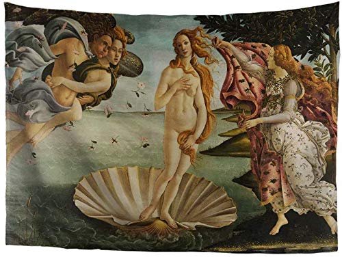 SEANATIVE World Classic Art Masterpiece Tapisserie Sandro Botticelli The Birth of Venus 1484-86 Klassische Kunst Tapisserie Antik Vintage Collection Home Decor für Schlafzimmer Wohnzimmer S von SEANATIVE