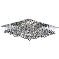 Hanna - 8 Light Square Ceiling Semi Flush Light Chrom mit Pyramidenkristallen, G9 - Searchlight von SEARCHLIGHT