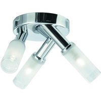 Searchlight - Bubbles - led 3 Licht Badezimmer Flush Deckenstrahler Chrom mit Milchglas IP44, G9 von SEARCHLIGHT