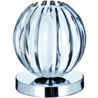 Claw - 1 Leuchttisch Touch Globe Lampe Chrom, mit klarem Acryl und Milchglas, G9 - Searchlight von SEARCHLIGHT