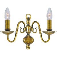 Flemish - 2 Light Indoor Candle Wandleuchte Poliertes Antikmessing, E14 - Searchlight von SEARCHLIGHT