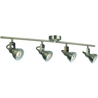 Focus - 4 Licht verstellbare Deckenstrahler Bar Antik Messing, GU10 - Searchlight von SEARCHLIGHT