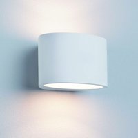 Gypsum - 1 Light Up & Down Wandleuchte Paintable Oval White Plaster, G9 - Searchlight von SEARCHLIGHT