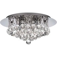 Searchlight - Deckenleuchte Kristall Wohnzimmer Deckenlampe modern silber, Chrom rund, 4 Flammig 4x G9, DxH 35x17,5 cm von SEARCHLIGHT