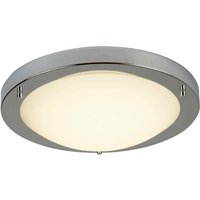 Flush - led kleine runde Badezimmer Flush Deckenleuchte Satin Silber, Weiß IP44 - Searchlight von SEARCHLIGHT