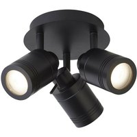 Searchlight - Samson 3-Licht-IP44-Badezimmer-Spotplatte, Mattschwarz IP44 von SEARCHLIGHT