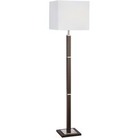 Waverley - 1 Licht Rechteck Stehlampe Satin Silber, Braun Holz, E27 - Searchlight von SEARCHLIGHT