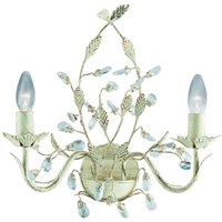 Almandite - 2 Licht Innenkerze Wandleuchte Gold, Creme mit Kristallen Blumenblätter Design, E14 - Searchlight Almandite - 2 Licht Innenkerze Wandleuchte Gold, Creme mit Kristallen Blumenblätter Design, E14 - Searchlight von SEARCHLIGHT