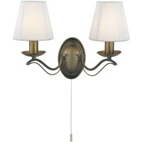 Andretti - 2 Licht Innenkerze Wandleuchte Antik Messing mit Schattierungen, E14 - Searchlight von SEARCHLIGHT