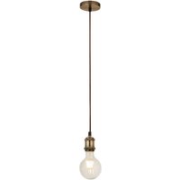 Antique Brass 1 Light Cable Suspension mit 1,5 m braunem Textilkabel - Searchlight Antique Brass 1 Light Cable Suspension mit 1,5 m braunem Textilkabel - Searchlight von SEARCHLIGHT