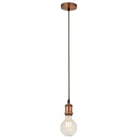 Antique Copper 1 Light Cable Suspension mit 1,5 m braunem Textilkabel - Searchlight Antique Copper 1 Light Cable Suspension mit 1,5 m braunem Textilkabel - Searchlight von SEARCHLIGHT