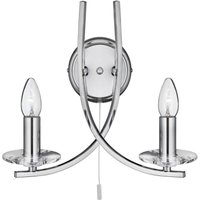 Ascona - 2 Licht Innenglas Kerze Wandleuchte Chrom, E14 - Searchlight Ascona - 2 Licht Innenglas Kerze Wandleuchte Chrom, E14 - Searchlight von SEARCHLIGHT