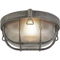 Searchlight - Außenleuchte Deckenleuchte Balkonlampe Industriell Glas Alu silber Gartenleuchte von SEARCHLIGHT