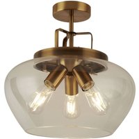 Boule - 3 Light Semi Flush Bronze, Glas, E27 - Searchlight von SEARCHLIGHT