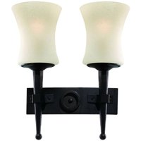 Cartwheel - 2 Licht Innenwandleuchte Schwarz mit Scavo Glas, E27 - Searchlight Cartwheel - 2 Licht Innenwandleuchte Schwarz mit Scavo Glas, E27 - Searchlight von SEARCHLIGHT
