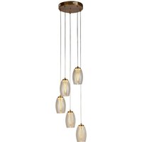 Searchlight - Cyclone 5-flammige Pendelleuchte aus Bronze, Champagnerglas von SEARCHLIGHT