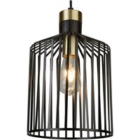 Decken Hänge Lampe Wohn Zimmer Gold Beleuchtung Pendel Spot Strahler Schwarz Searchlight 9413BK von SEARCHLIGHT