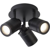 Deckenleuchte Spotrondell Spotlampe 3-Flammig Edelstahl schwarz Spots verstellbar von SEARCHLIGHT