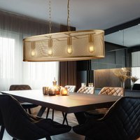 Design Hänge Decken Leuchte Käfig Design Wohn Zimmer Pendel Lampe gold Serarchlight von SEARCHLIGHT