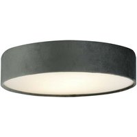 Searchlight - Drum Pleat 3 Light Velvet Flush, Grauton von SEARCHLIGHT