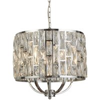 Searchlight - gebraucht] Hängeleuchte Bijou Mit Kristallglasschirm ø 44 Cm Chrom Schirm Lampe B-Ware von SEARCHLIGHT
