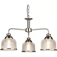 Searchlight - gebraucht] Pendelleuchte Bistro Ii Silber/Riffelglas Pendellampe Lampe Leuchte B-Ware von SEARCHLIGHT