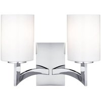 Gina - 2 Licht Innenwandleuchte Chrom mit Glasschirm, E27 - Searchlight Gina - 2 Licht Innenwandleuchte Chrom mit Glasschirm, E27 - Searchlight von SEARCHLIGHT