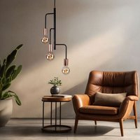 Hängeleuchte kupfer schwarz Pendelleuchte 3 Flammig Hängelampe Retro, Metall, 3x E27 Fassungen, DxH 28x172 cm Hängeleuchte kupfer schwarz Pendelleuchte 3 Flammig Hängelampe Retro, Metall, 3x E27 Fassungen, DxH 28x172 cm von SEARCHLIGHT