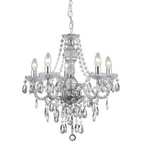 Searchlight - Marie Therese - 5 Leichte Kronleuchter Chrom Finish Acryl Marie Therese, E14 von SEARCHLIGHT