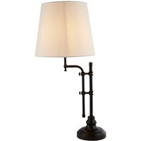 Munich Verstellbare Tischlampe, Mattschwarz, Leinenschirm Munich Verstellbare Tischlampe, Mattschwarz, Leinenschirm von SEARCHLIGHT