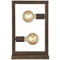 Oblong 2-flammige Tischlampe, rustikales Braun von SEARCHLIGHT