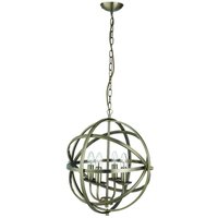 Orbit - 4 Light Spherical Cage Deckenanhänger Antik Messing, E14 - Searchlight Orbit - 4 Light Spherical Cage Deckenanhänger Antik Messing, E14 - Searchlight von SEARCHLIGHT