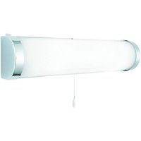 Poplar - Badezimmer über Spiegel 2 Helles Chrom mit weißem Glasdiffusor IP44, E14 - Searchlight von SEARCHLIGHT