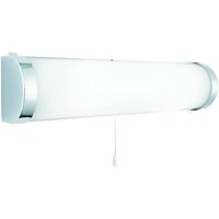 Poplar - Badezimmer über Spiegel 2 Helles Chrom mit weißem Glasdiffusor IP44, E14 - Searchlight von SEARCHLIGHT