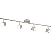 Quad 4-flammiger LED-Strahler mit quadratischem Kopf und geteilter Stange, satiniertes Silber - Searchlight von SEARCHLIGHT