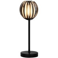 Searchlight Blossom Tischlampe aus schwarzem Metall und geräuchertem Acrylschirm von SEARCHLIGHT