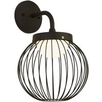 Searchlight Cabin Außenwandleuchte aus schwarzem Metall und opalem Polycarbonat von SEARCHLIGHT