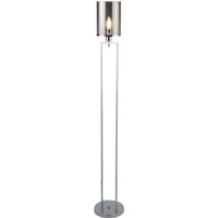 Searchlight Catalina - 1 Licht Stehleuchte Chrom, Smokey mit Rauchglasschirm, E27 von SEARCHLIGHT