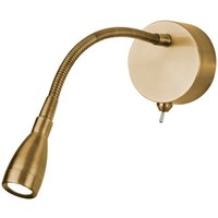 Searchlight Flexy Wall Verstellbare LED-Wandleuchte Flexy, Messing satiniert Searchlight Flexy Wall Verstellbare LED-Wandleuchte Flexy, Messing satiniert von SEARCHLIGHT