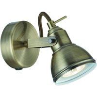 Searchlight - Focus - 1 Licht Innenverstellbarer Wandstrahler Antik Messing, GU10 von SEARCHLIGHT