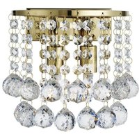 Searchlight Hanna - 2 Licht Innenwandleuchte Gold mit Kristallen, G9 von SEARCHLIGHT