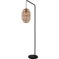 Searchlight Java Stehlampe schwarz mit Schirm aus Bambusgestell von SEARCHLIGHT