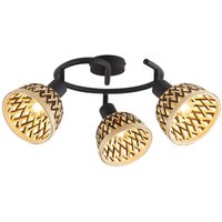 Searchlight Lance Runder Spotlight mit 3 Lichtern, schwarzes Metall und Bambusschirm Searchlight Lance Runder Spotlight mit 3 Lichtern, schwarzes Metall und Bambusschirm von SEARCHLIGHT